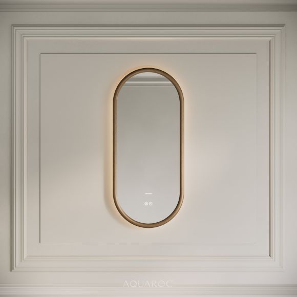 Lumiere Oval Pill Mirror 400mm - Smoked Oak